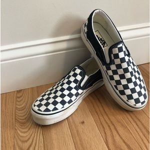 Vans checkered board slip ons